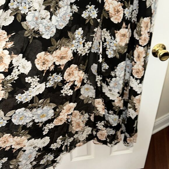 Baltic Born XXL Kia Black Blue Blush Pink Floral Kimono Maxi Dress - Picture 6 of 14